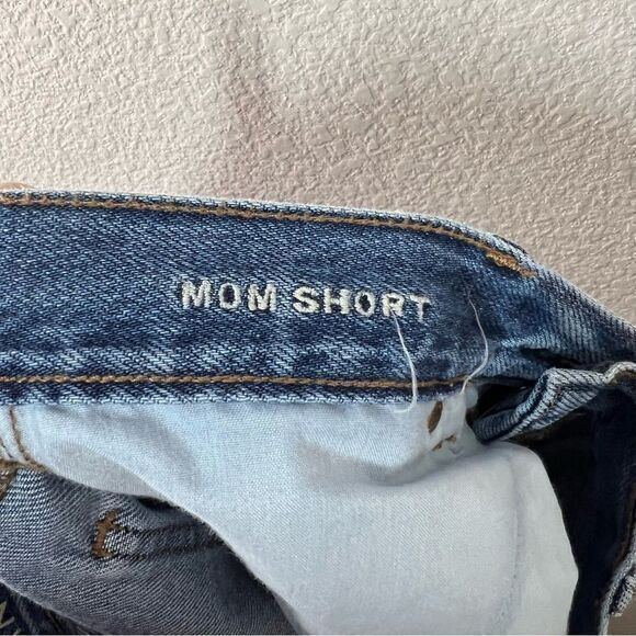 American Eagle Blue High Rise Cuffed Mom Short Shorts Women's Size 4 - Picture 6 of 8